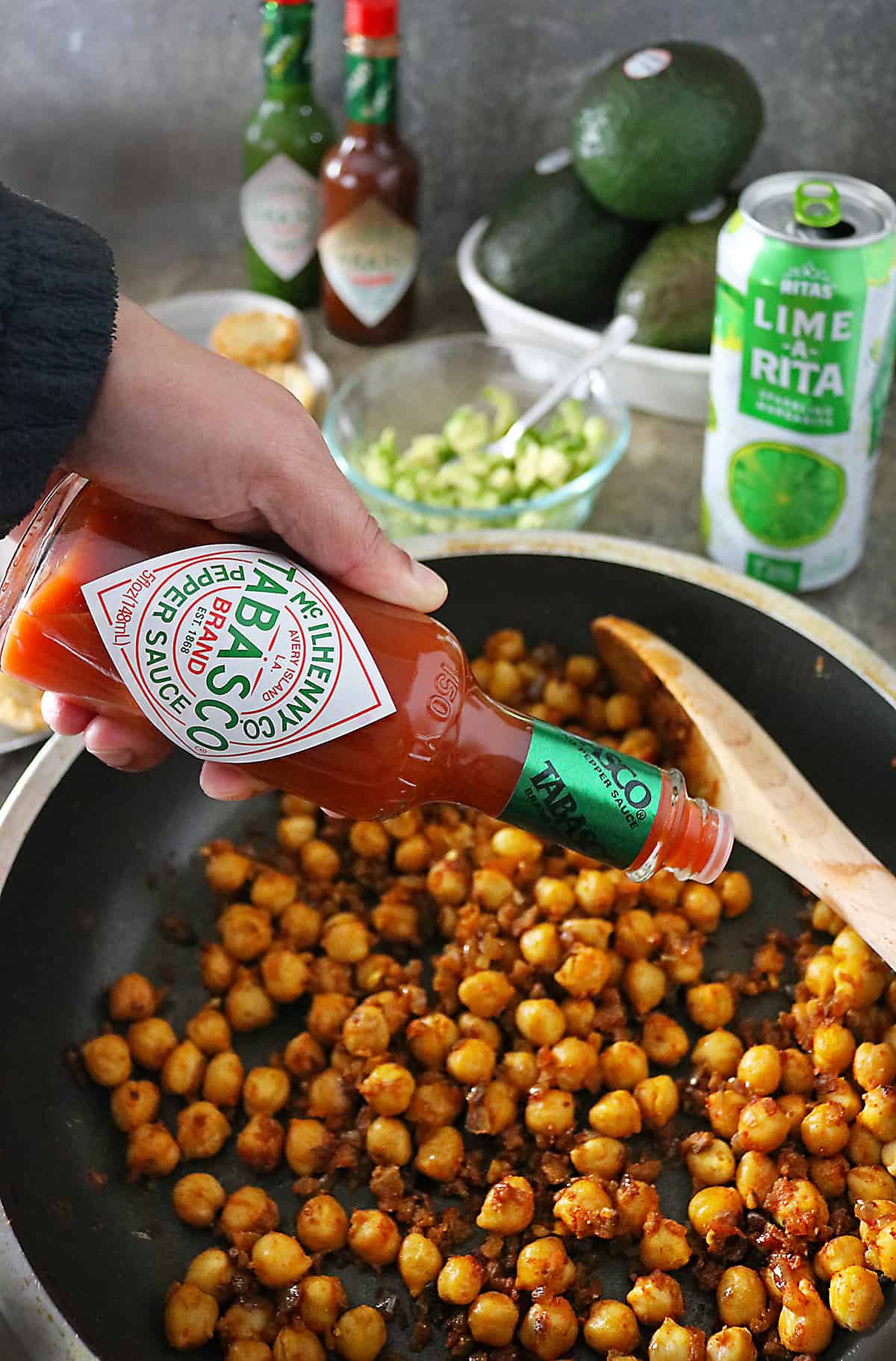Making Chickpeas With TABASCO Pepper Sauce