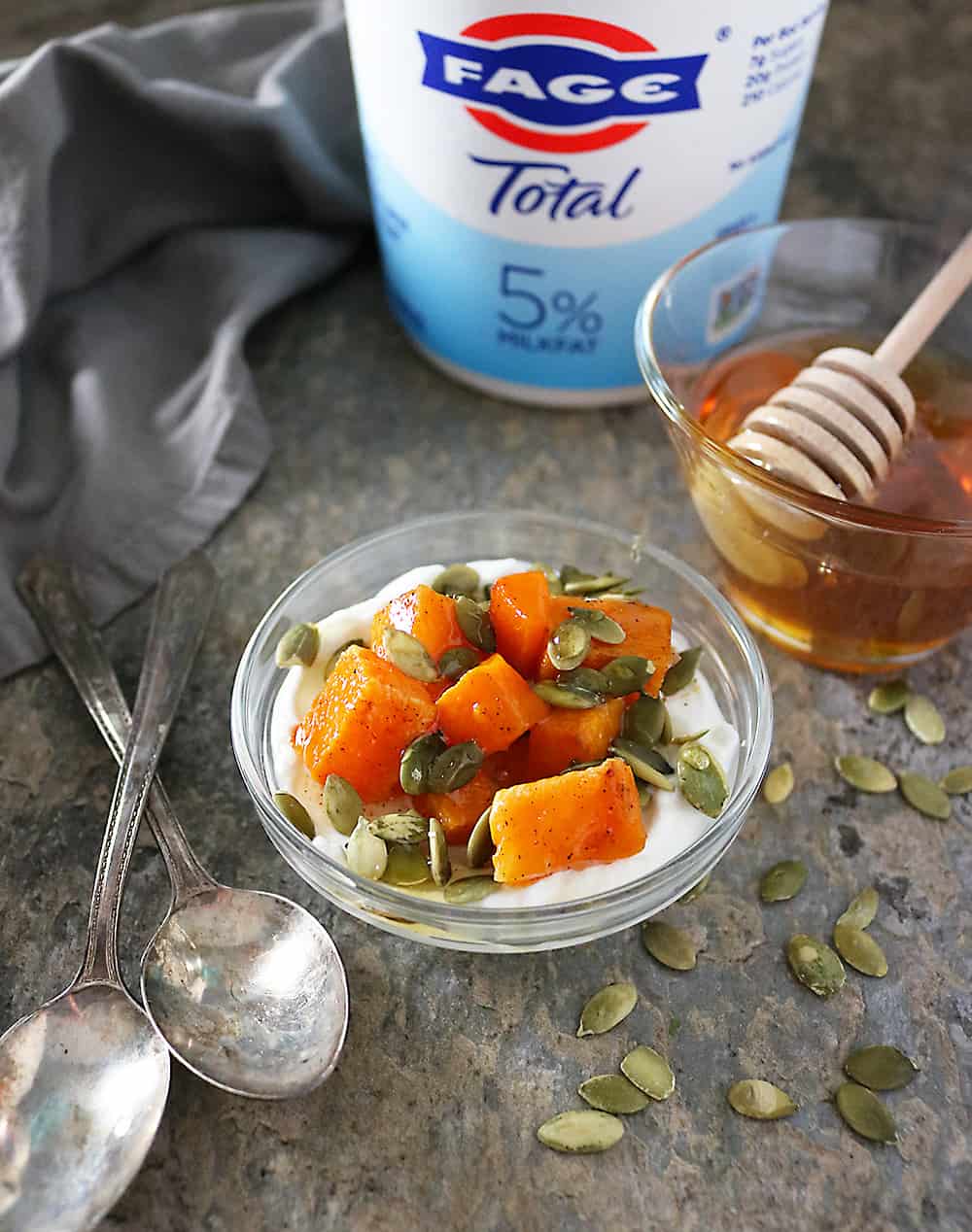 Cinnamon Butternut Squash Yogurt Bowls 