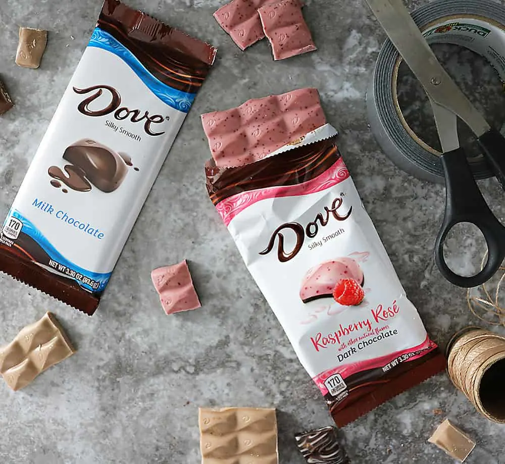 The New Dove Raspberry Rose Chocolate Bars