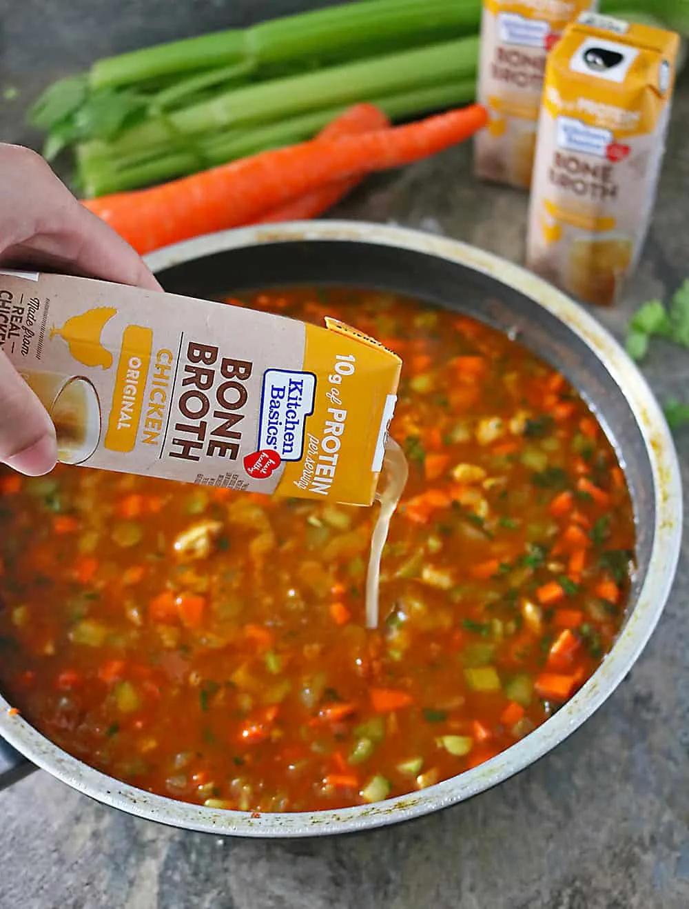 Kitchen Basics Bone Broth In Turkey Spinach Soup Photo