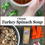 With a hearty broth made with garlic, spices and Kitchen Basics Bone Broth, we found this low carb, Turkey Spinach Soup to be so tasty and filling and I'm hoping you do as well. #NewYearNutrition