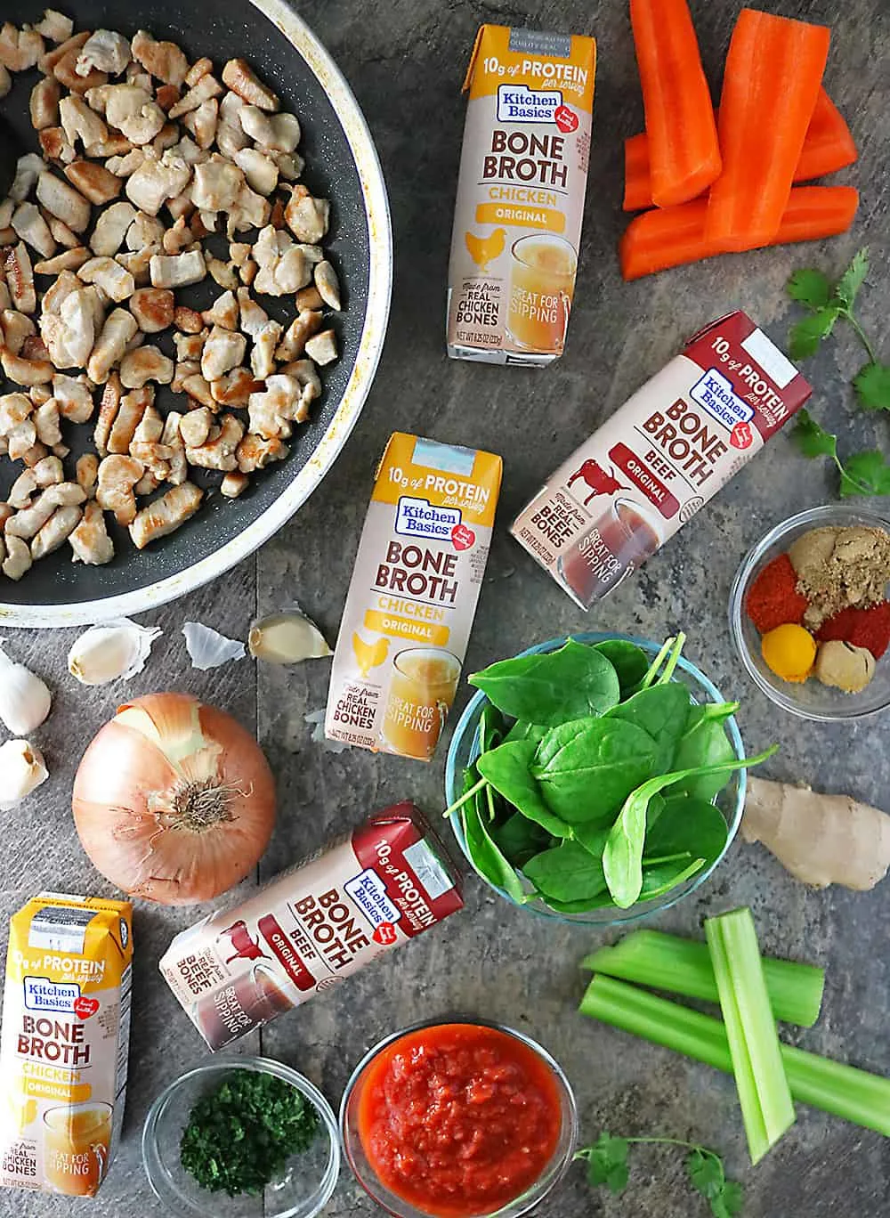 Kitchen Basics Bone Broth With Other Ingredients For Turkey Soup Photo