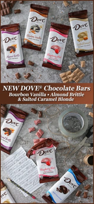 Must try NEW DOVE® Chocolate Bars: Bourbon Vanilla, Salted Caramel Blonde, & Almond Brittle #RaiseTheChocolateBar