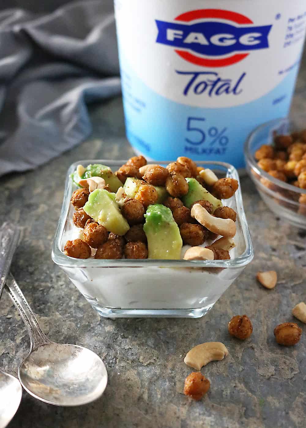 Photo Spicy Chickpea Avocado Yogurt Bowl.