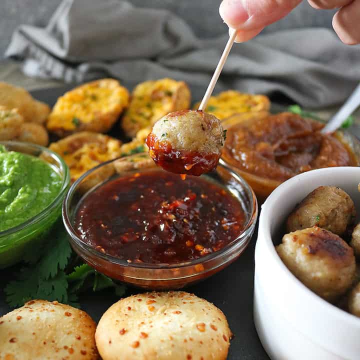 Delicious Spicy Maple- Chili Sauce And FarmRich Meatballs for the Big Game!