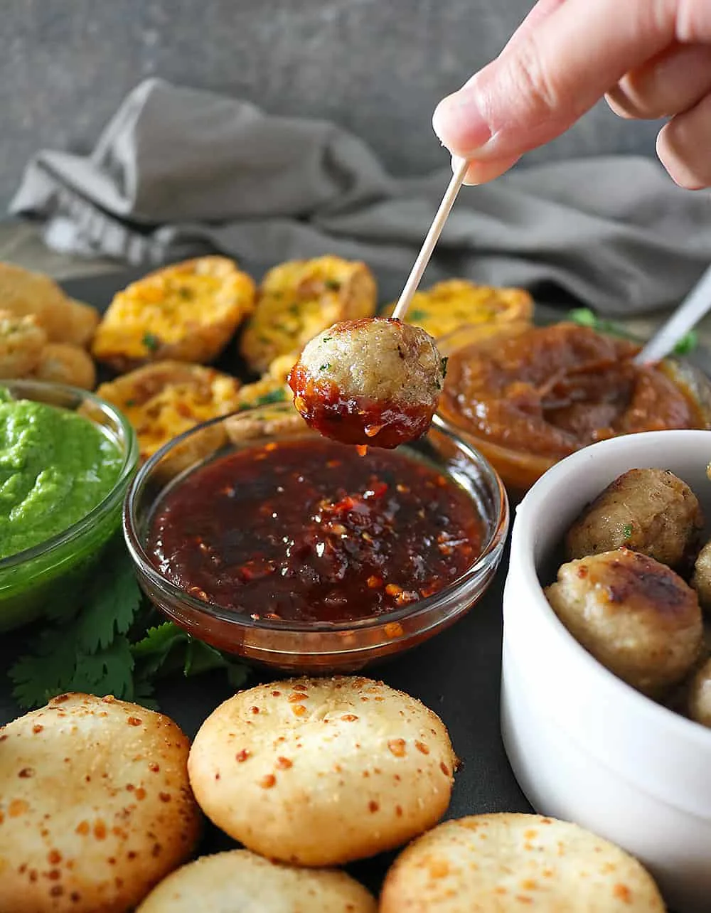 Delicious Spicy Maple- Chili Sauce And FarmRich Meatballs for the Big Game!