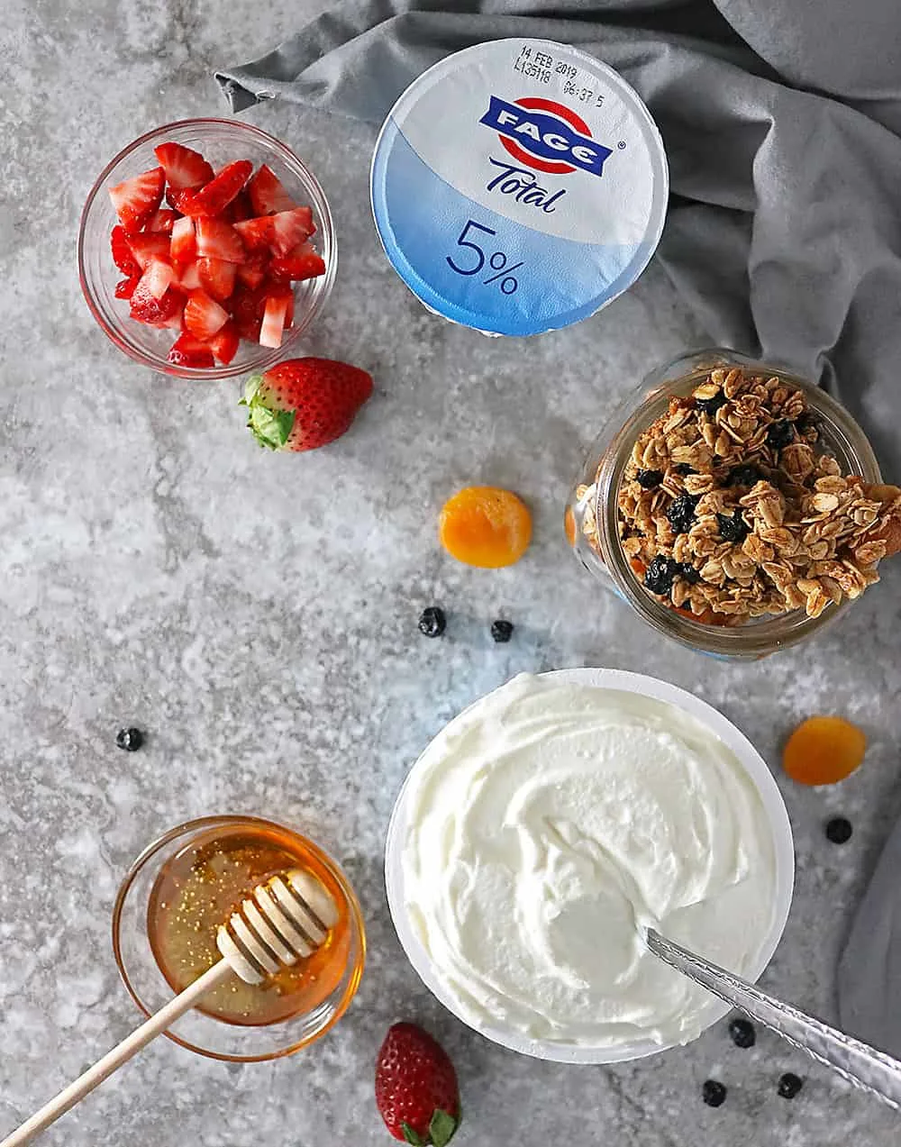 Ingredients To Make Blueberry Apricot Granola for breakfast