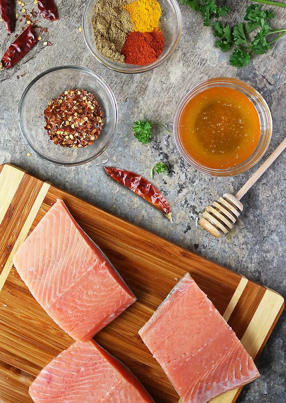 Ingredients To Make Easy Sweet Spicy Air Fryer Salmon