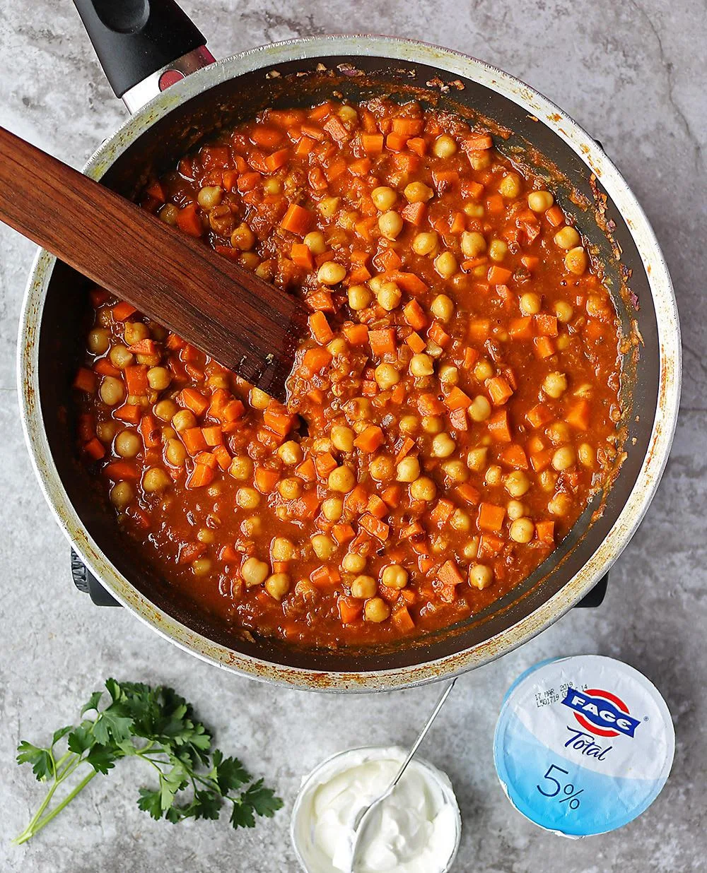 Making Delicious Chickpea Carrot Curry