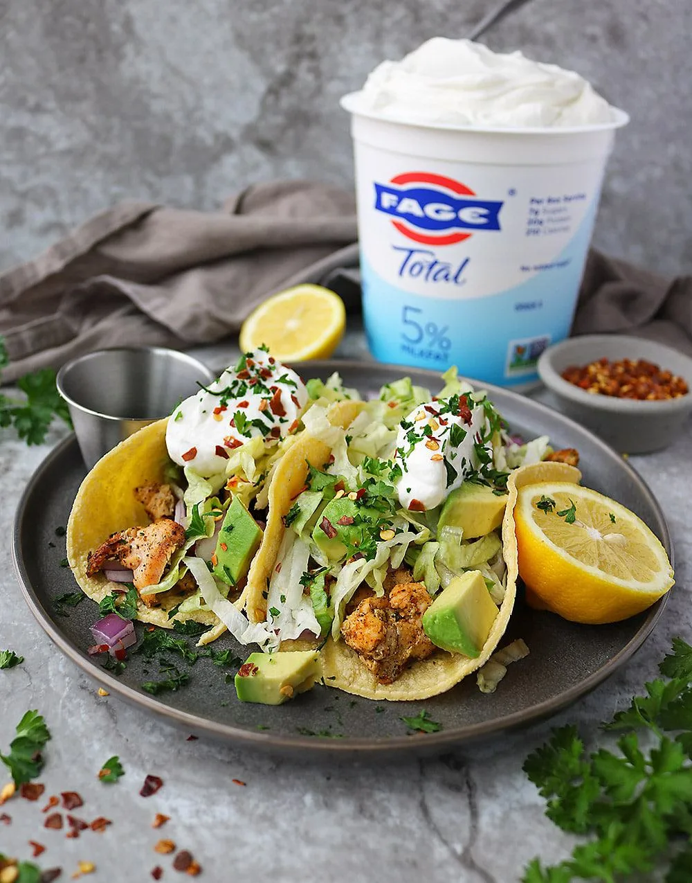 Easy Tasty Salmon Tacos with FAGE Greek Yogurt