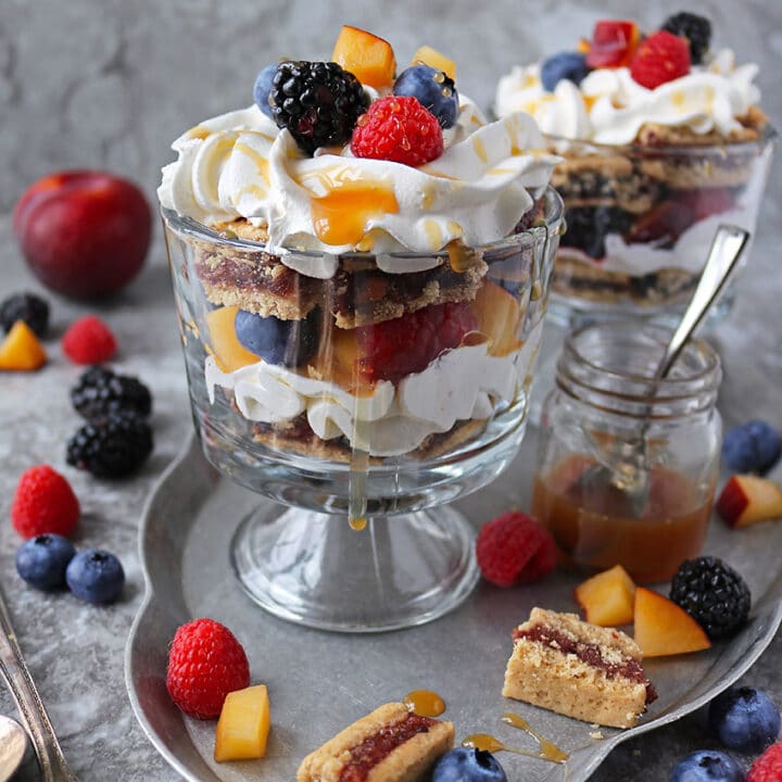 Easy Mini Bar Berry Trifle in individual servings.