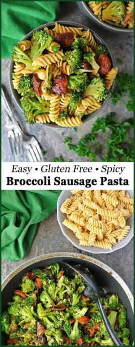 Delicious Easy Spicy Broccoli Sausage Pasta for hectic dinners and laid back lunches!