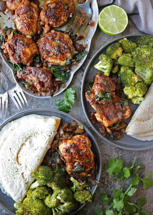 Za’atar Ras-el-hanout Chicken Spinach Dish (Middle Eastern African Fusion Chicken Dinner)