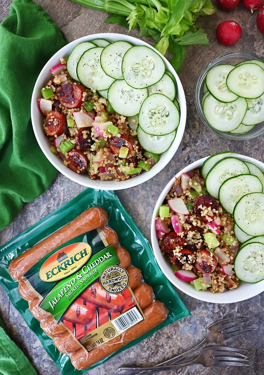 Easy Radish Sausage Quinoa Salad