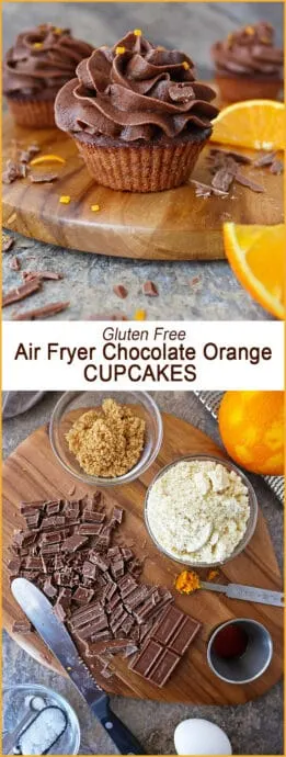 Gluten Free Air Fryer Chocolate Orange Cupcakes