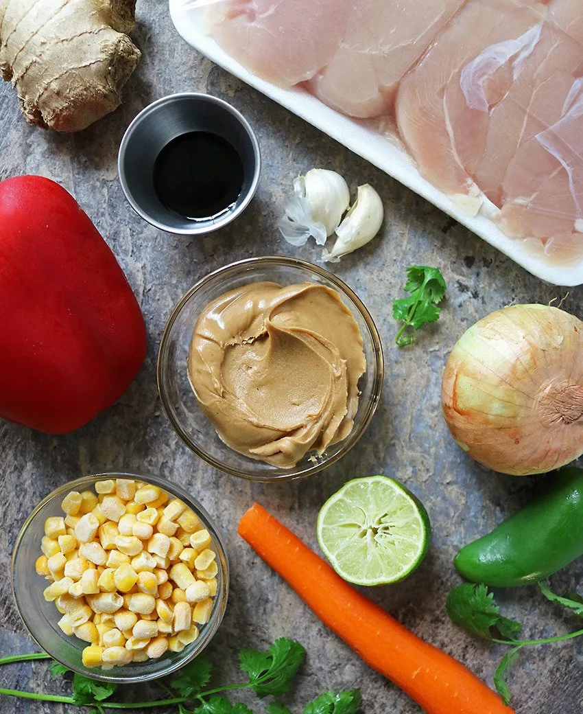 Ingredients To Make Peanut Chicken Stuffed Buns.