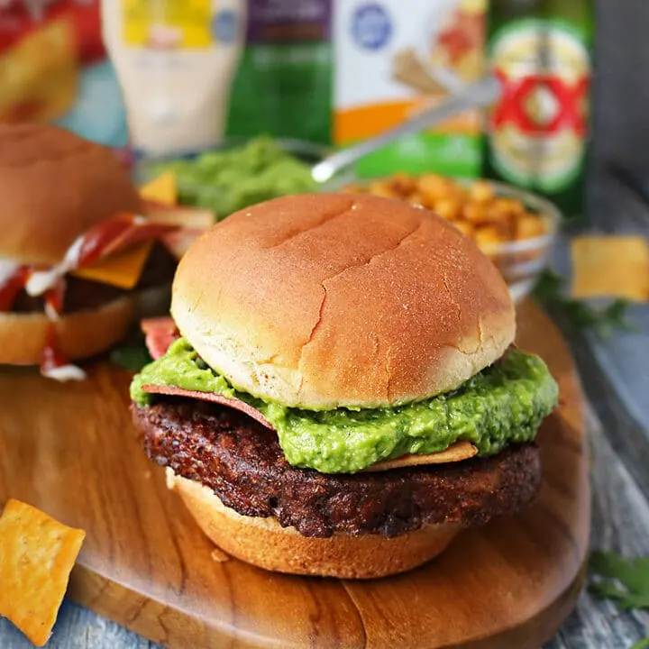 MorningStar Burger With Green Goddess Sauce.