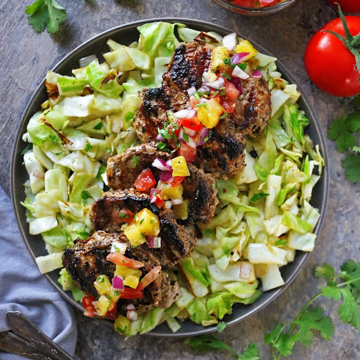 Pork And Grilled Pineapple Salsa Dinner