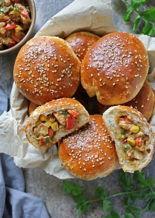 Savory Peanut Chicken Stuffed Buns