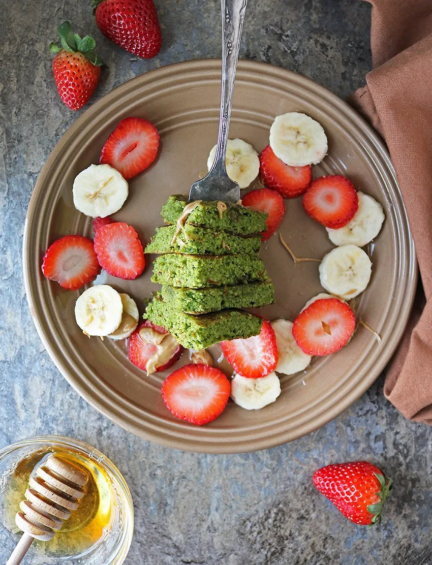 Forkful of Oatmeal Green Smoothie Pancakes