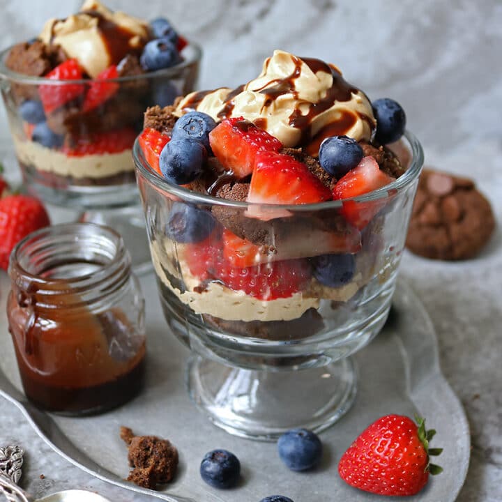 Gluten Free Peanut Butter Chocolate Cookie Trifle Cups