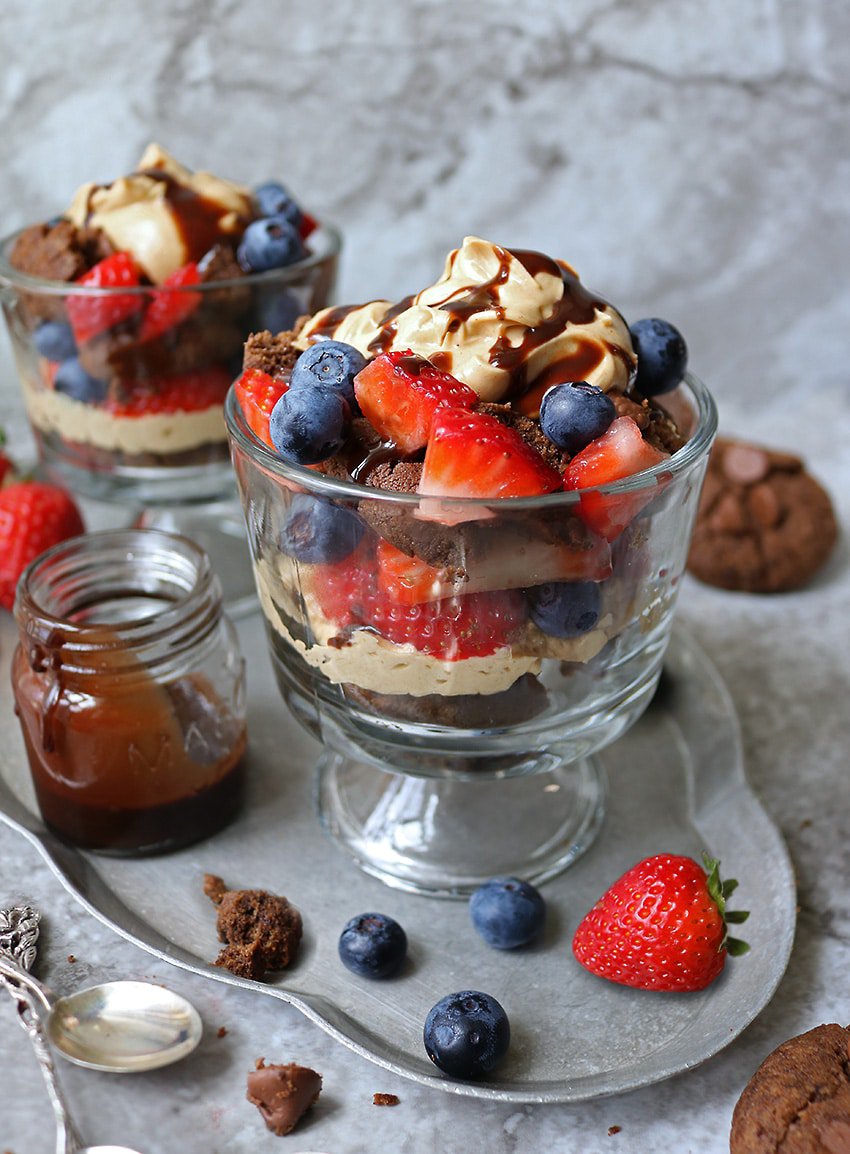 Gluten Free Peanut Butter Chocolate Cookie Trifle Cups