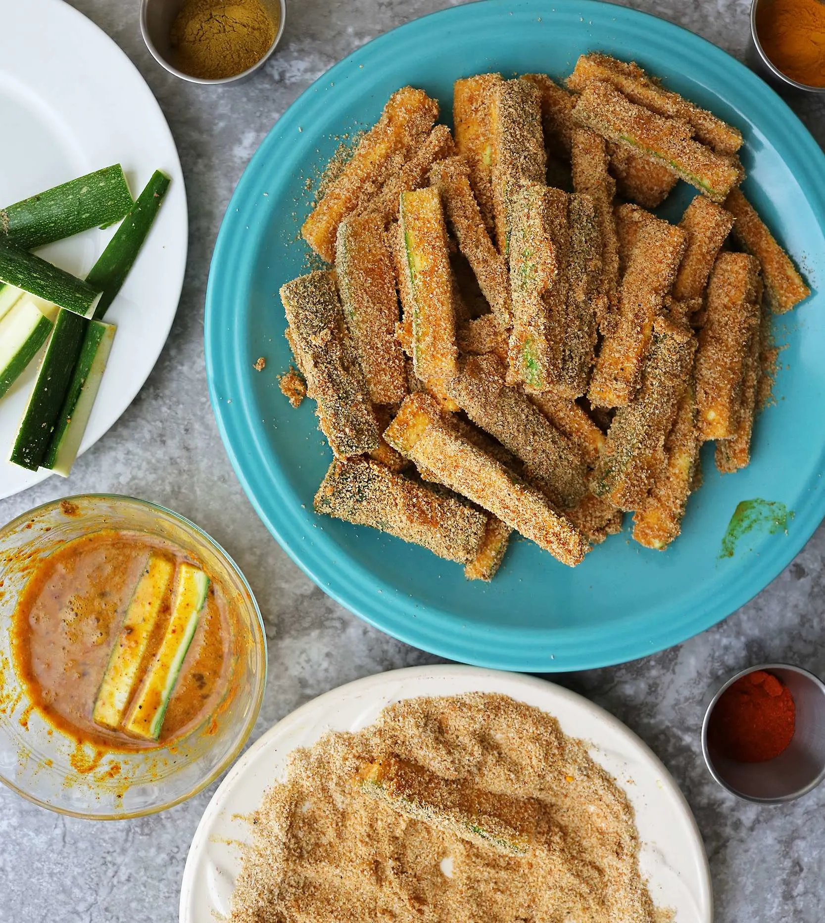 Making Air Fried Zucchini Fries Image