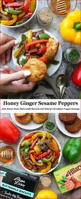 Dinner For Breakfast - 15 Minute Honey Ginger Sesame Peppers