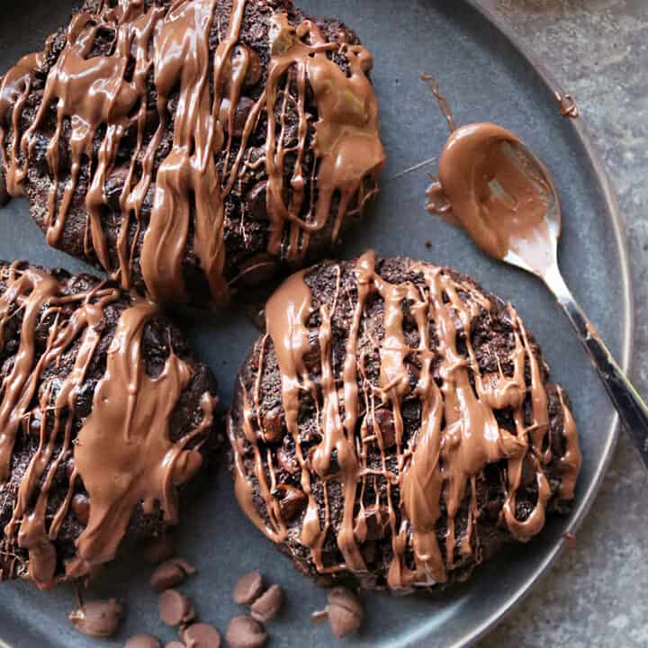 Chocolate Muffin Tops With Chocolate Drizzle
