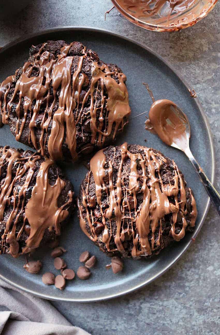 Chocolate Muffin Tops With Chocolate Drizzle