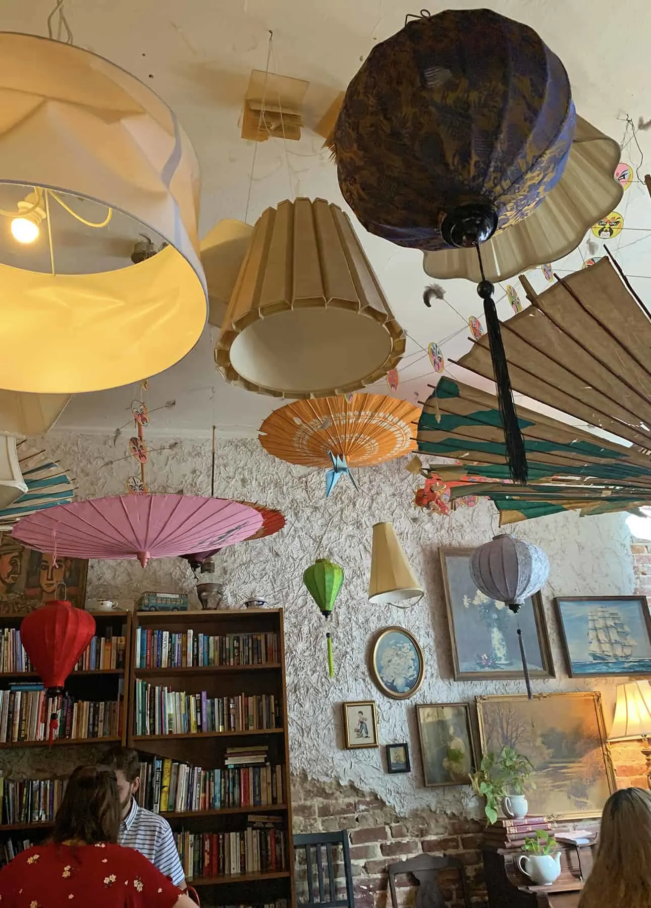 Umbrella roof inside Dr. Bombay's Underwater Tea Party in Atlanta, GA