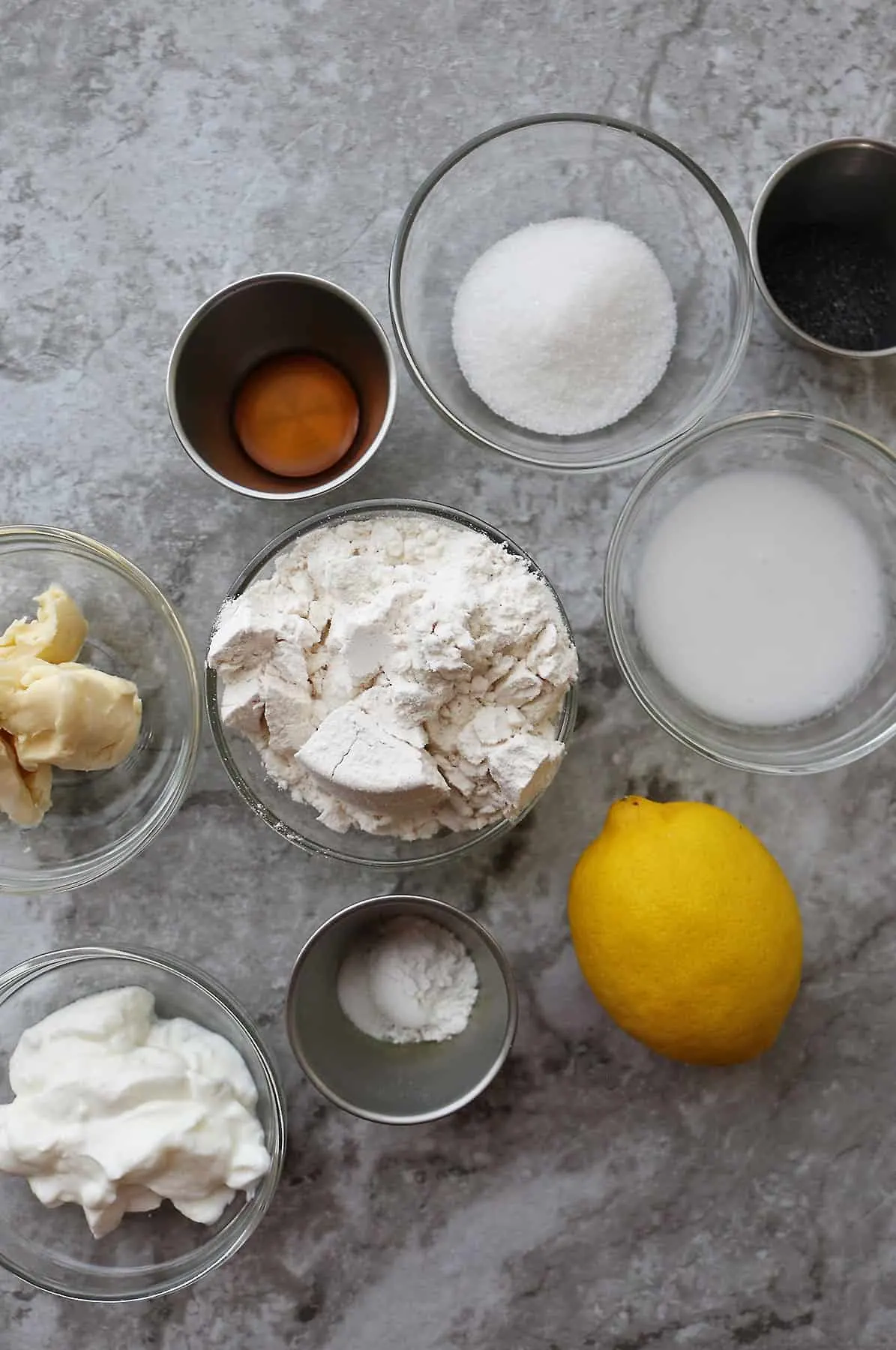 Ingredients For Lemon Poppyseed Scones for two