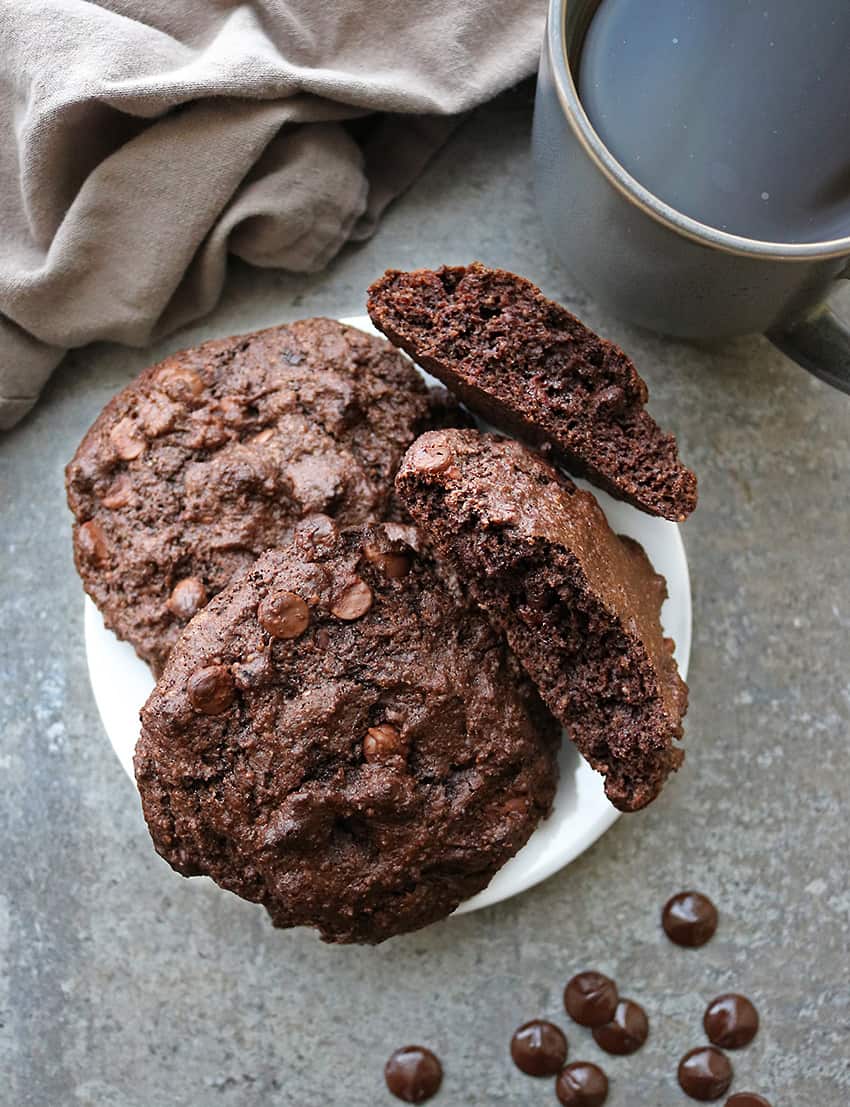 Easy No Fuss Double Chocolate Muffin Tops.