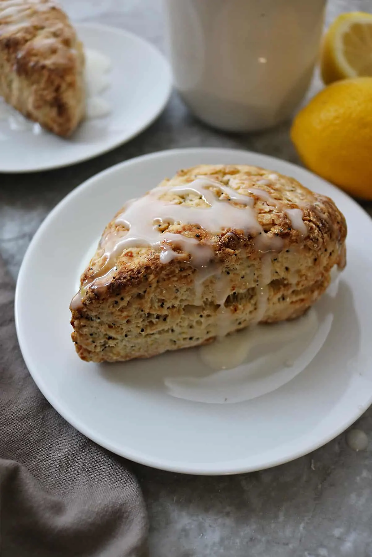 Small Batch Gluten Free Lemon Poppyseed Scones with Lemon Drizzle