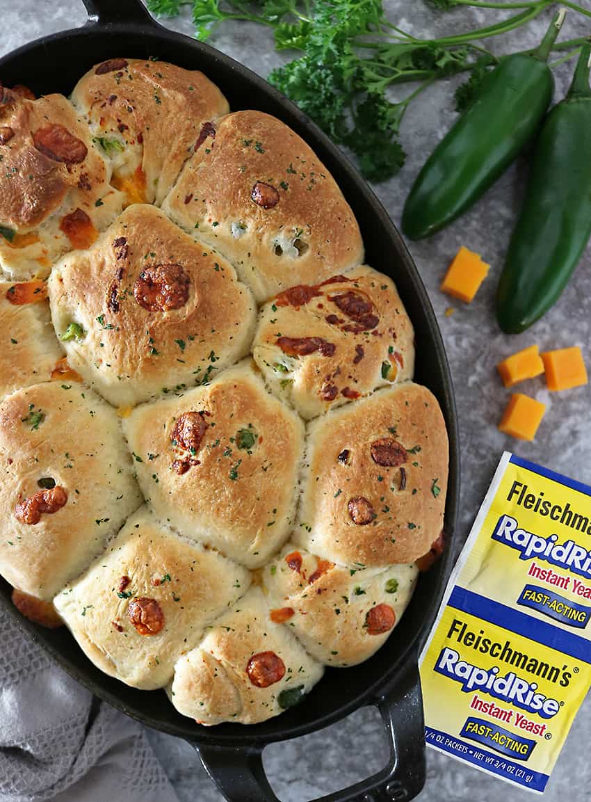 Image Delicious Pull Apart Jalapeno Cheddar Parker House Rolls.