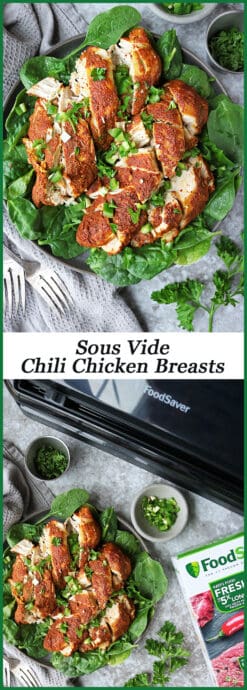 Sous Vide Chili Chicken Beasts are sinfully tender and so flavorful 