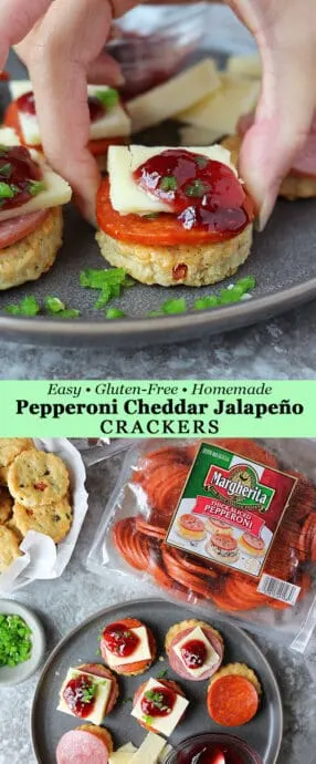 Enjoy Homemade Gluten Free Cheddar Jalapeño Pepperoni Cracker Appetizers This Holiday Season