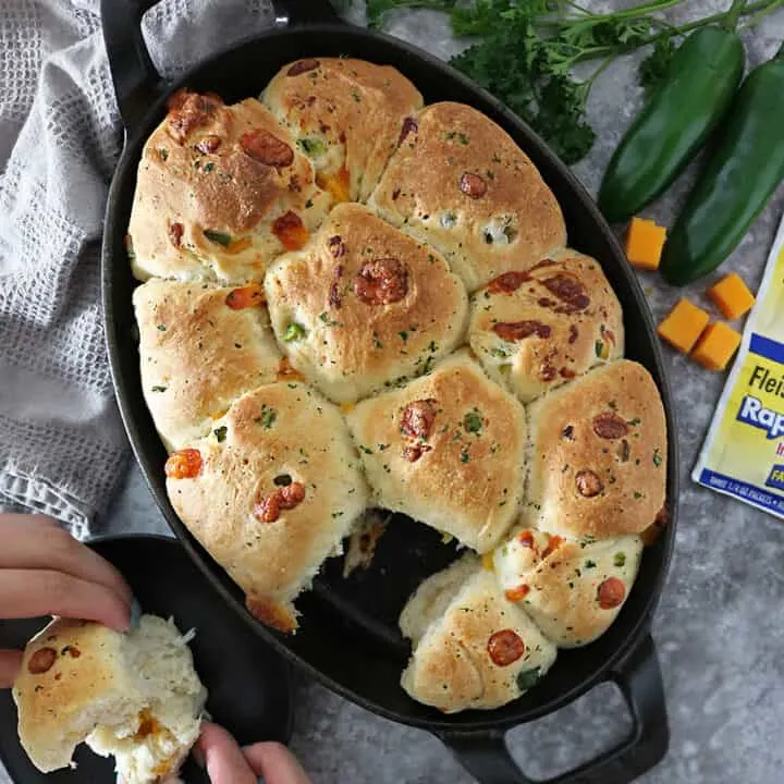 Taking a break with Jalapeno Cheddar Parker House Rolls image