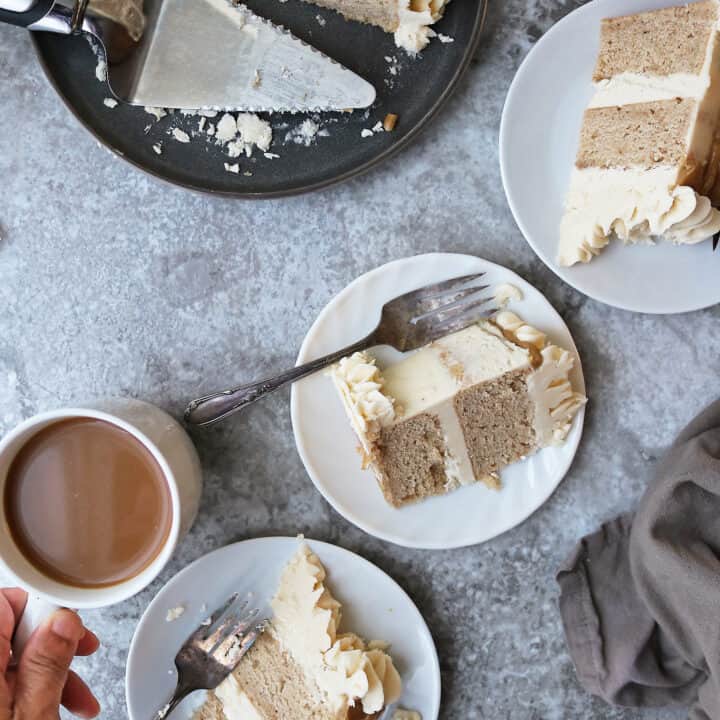 Delicious Pumpkin Spice Cake with maple brown sugar icing