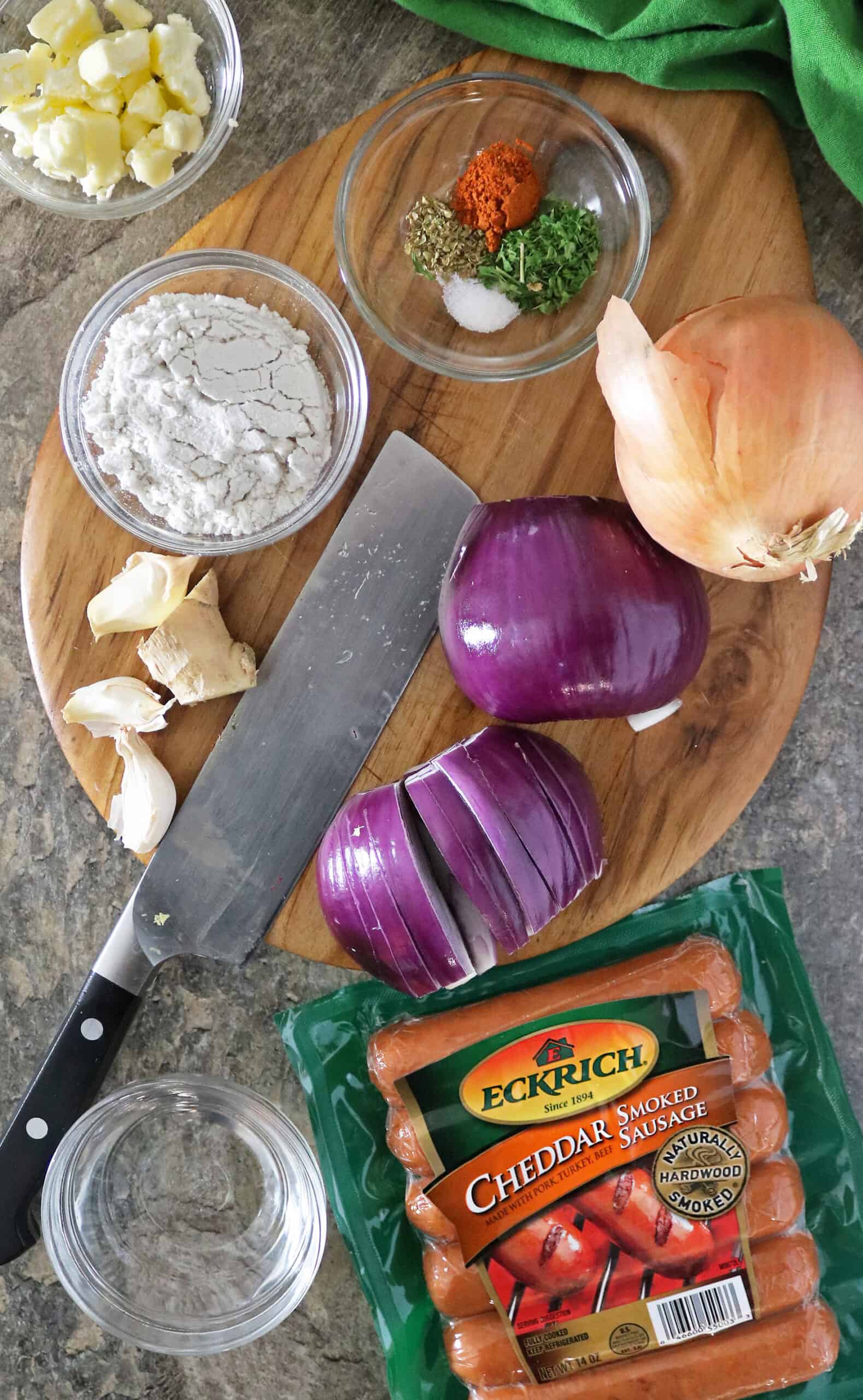 Ingredients For Easy Onion Sausage Tart 