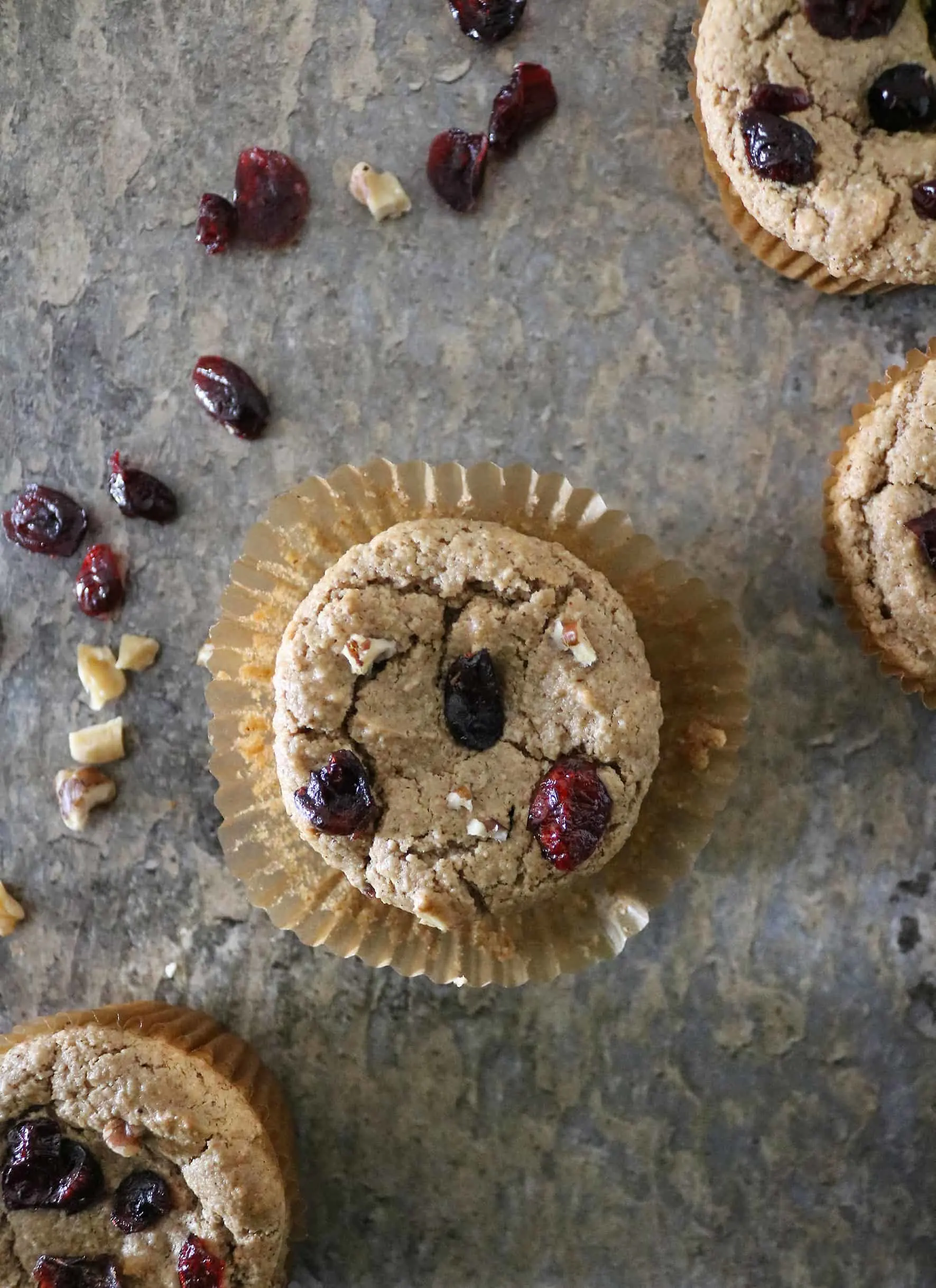 Plant-Based Vegan Cranberry Walnut Muffins