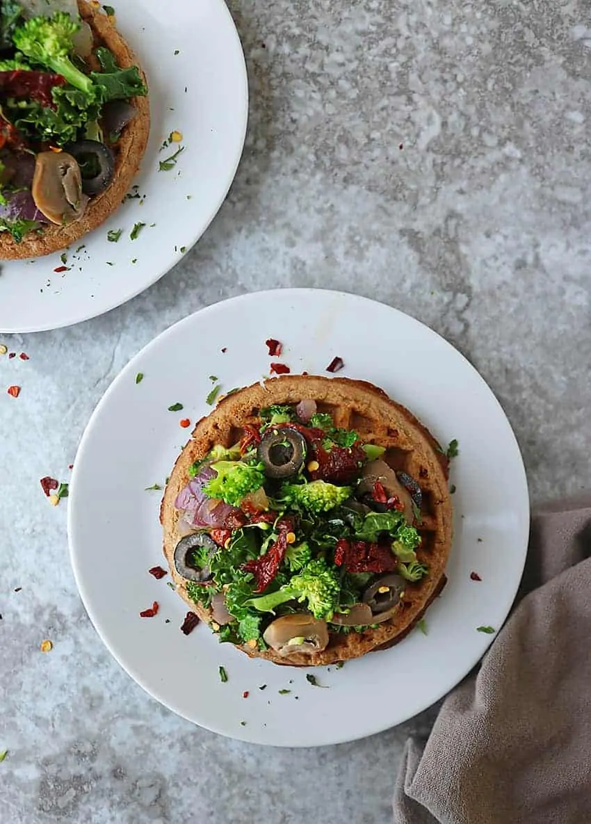 Healthy Gluten Free Waffle Pizzas for dinner