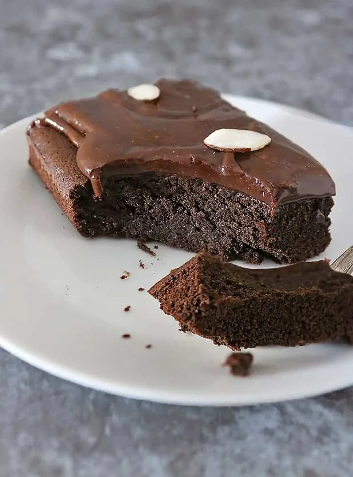 A slice of dairy free chocolate cake to mark the fact that today is National Chocolate Cake Day!