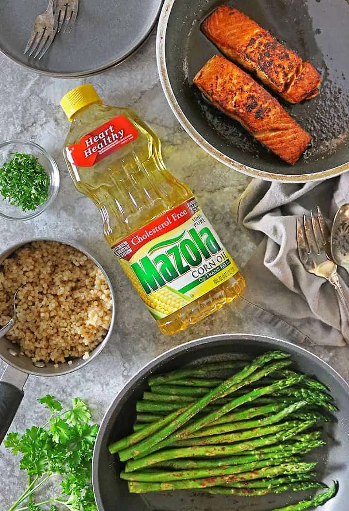 Harissa Salmon Dinner with Heart Healthy Mazola Corn Oil