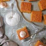 Enjoying gluten-free pumpkin spice cake