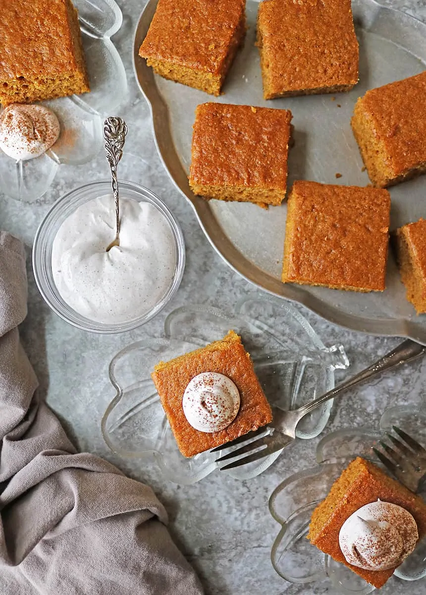 Enjoying gluten-free pumpkin spice cake