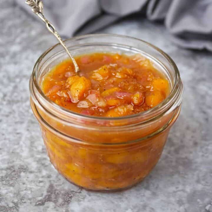 Easy mango chutney in a jar.