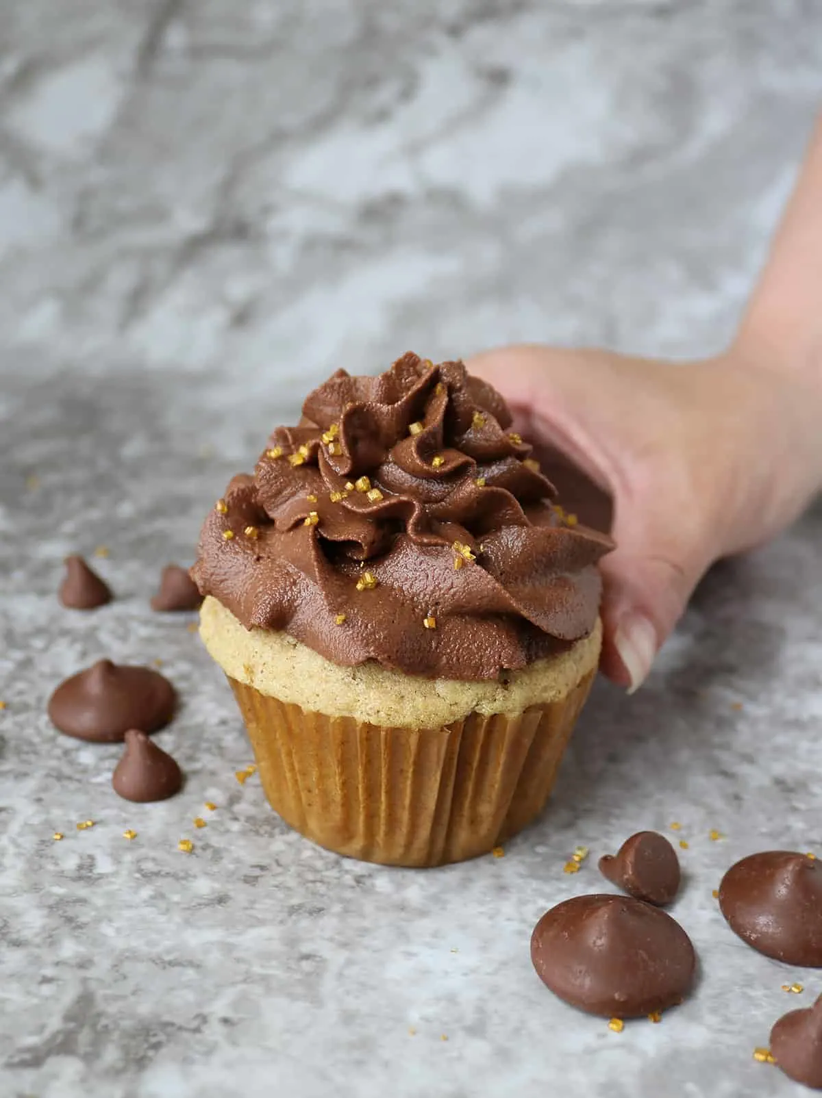 Easy vegan Cupcakes with vegan chocolate frosting