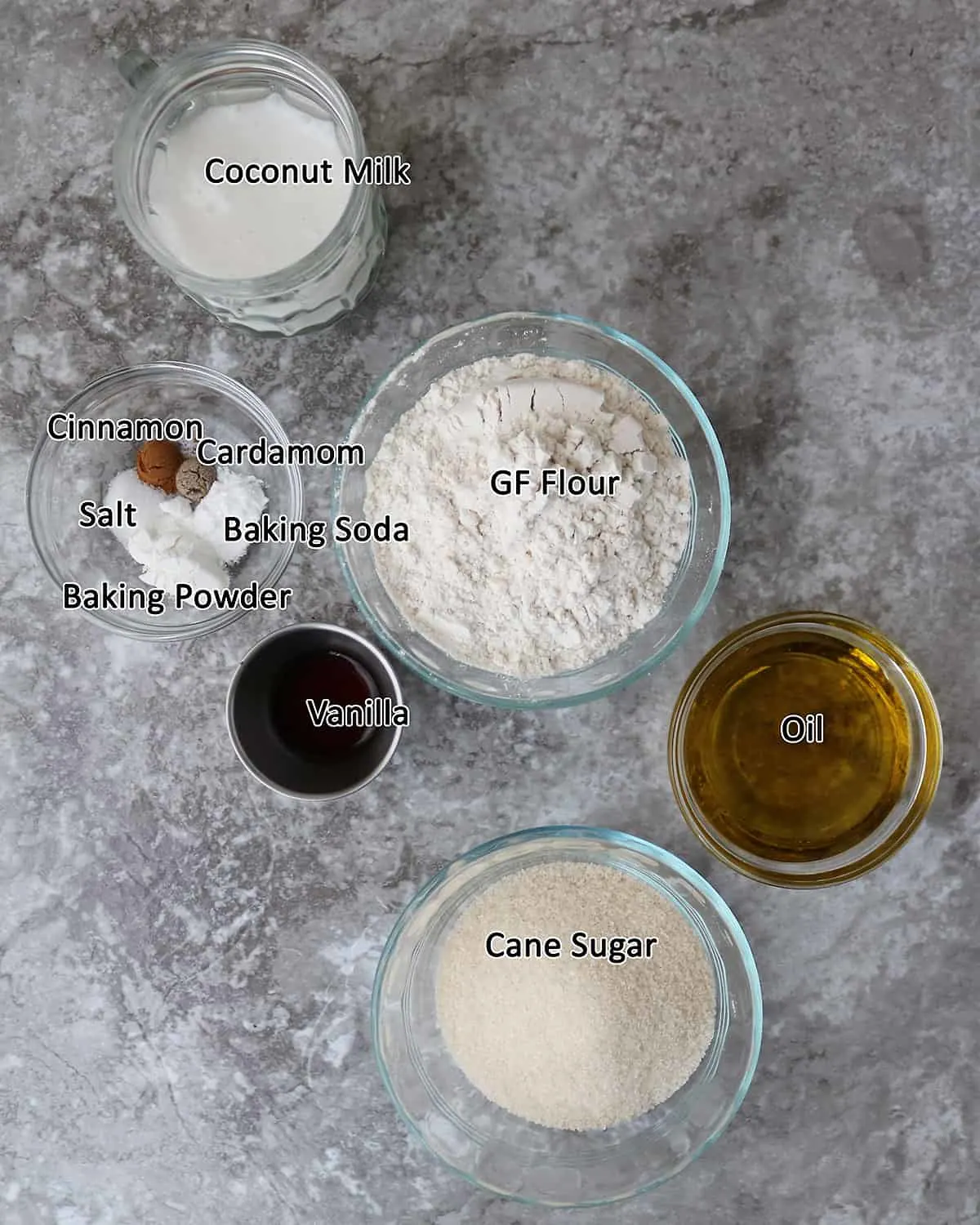 Ingredients to make vegan Cupcakes