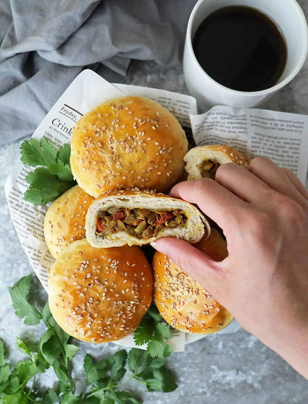 Lentil recipes: lentil stuffed buns